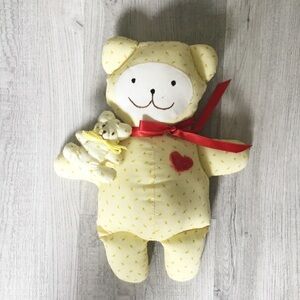 Vintage The Country Store Yellow Bear With Mini Bear Solvang Patch Dot Pourri